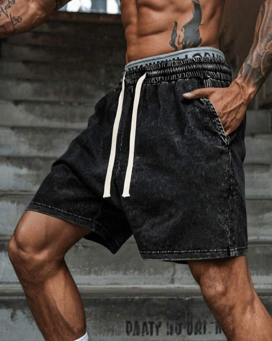 Men's Washed Drawstring Shorts